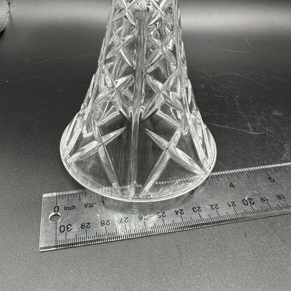 Vintage Crystal Candlestick Holders Pair 8" Clear Heavy 24% Lead Glass USA 1990s - Picture 8 of 9